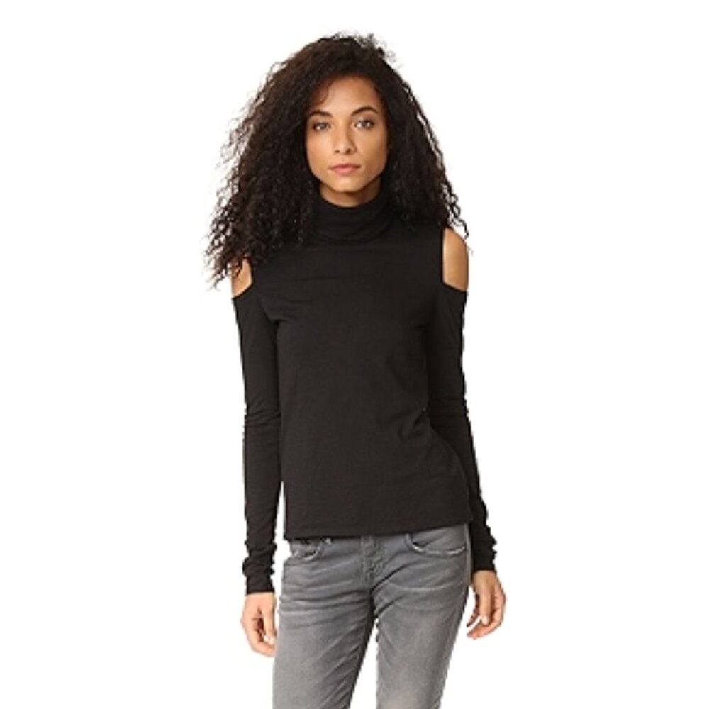 Pam & Gela / Cold-Shoulder Turtleneck / Black / M